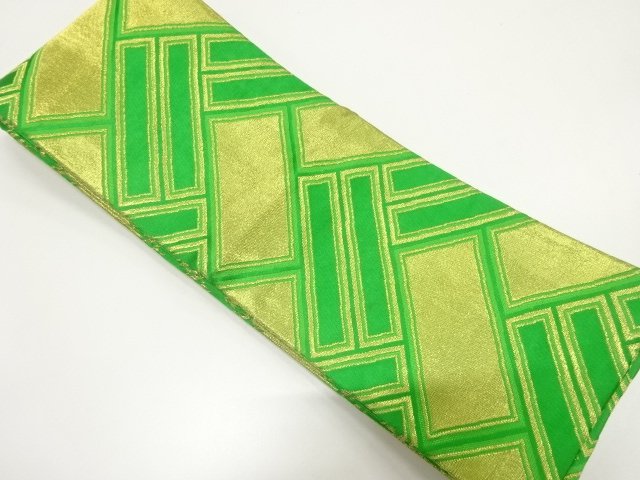JAPANESE KIMONO / ANTIQUE HIKIGAKI PATTERN WOVEN HANHABA OBI FOR DANCI